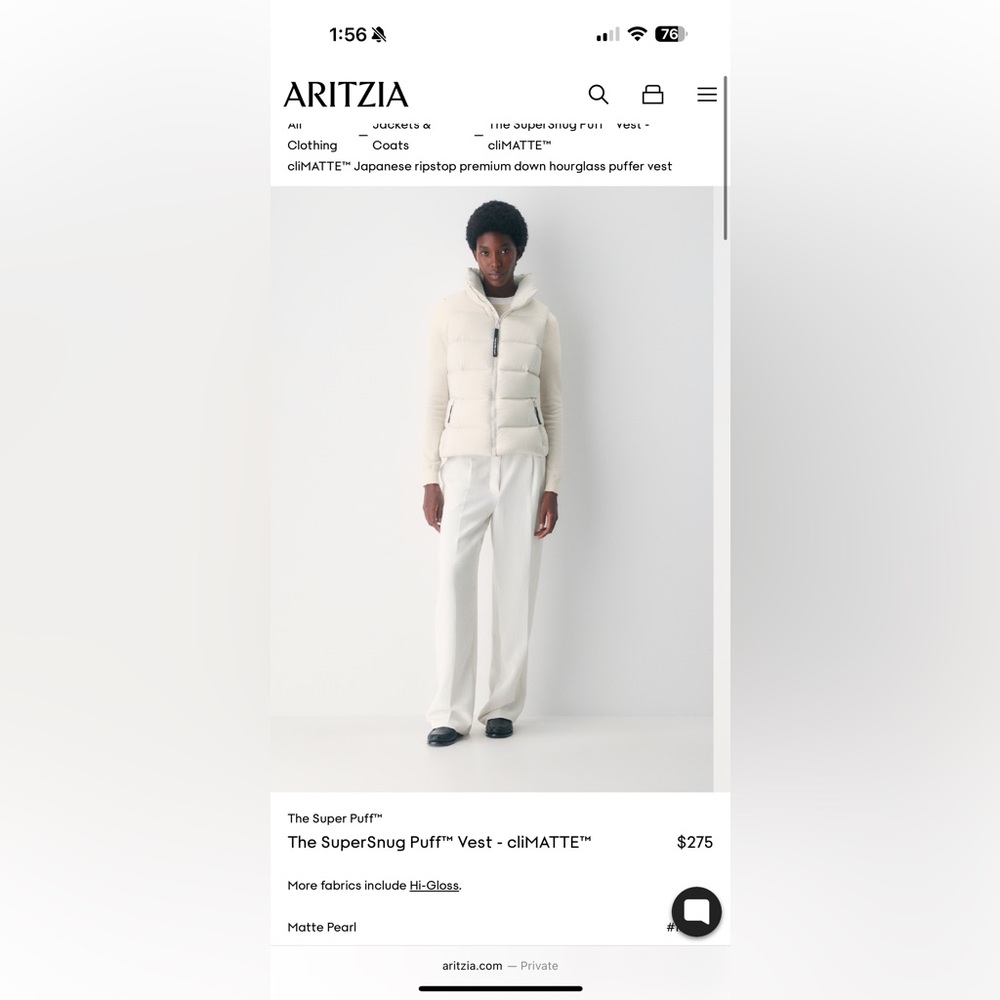 Aritzia Supersnug Puff Vest - Picture 5 of 5